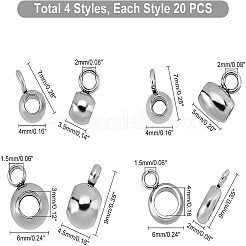 80Pcs 4 Style 304 Stainless Steel Tube Bails&nbsp;STAS-PH0001-67-WH