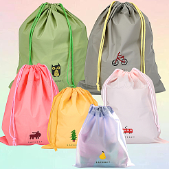 6Pcs 3 Sizes 2 Colors Polyethylene Waterproof Drawstring Storage Bags&nbsp;ABAG-CN0001-47