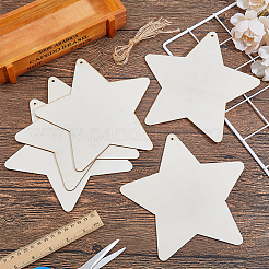 15Pcs Unfinished Wood Pendant Decorations&nbsp;WOOD-DC0001-25A