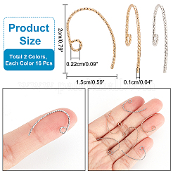 32Pcs 2 Colors Brass Earring Hooks&nbsp;FIND-AR0001-58