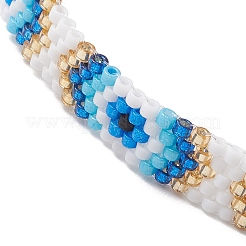 Adjustable Glass Seed Beads Eye Braided Bead Bracelets&nbsp;BJEW-MZ00092