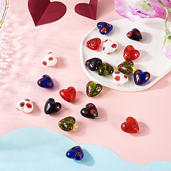 20Pcs 5 Colors Handmade Millefiori Glass Beads&nbsp;LAMP-CW0001-10