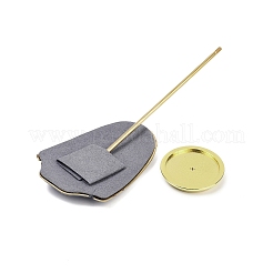 Bust Shaped Microfiber Necklace Display Stands with Golden Tone Aluminum Alloy Support&nbsp;ODIS-H006-01A