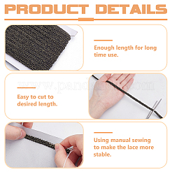 Polyester Braided Lace Trim&nbsp;OCOR-WH0110-14C