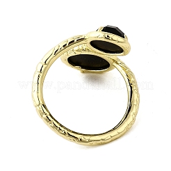 Round Natural Obsidian Open Cuff Rings&nbsp;RJEW-C087-02G-05