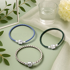 5Pcs 5 Colors Cowhide Cord Braided Bracetlets for Men Women&nbsp;BJEW-GO0002-08