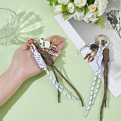 2Pcs Polyester & Alloy Enamel & Acrylic Pendant Decorations&nbsp;HJEW-OC00351