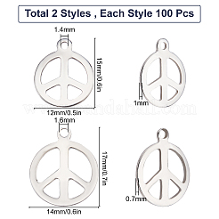 200Pcs 2 Style 201 Stainless Steel Charms&nbsp;STAS-SC0003-81