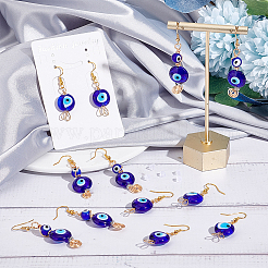8 Pairs 2 Style Lampwork Evil Eye Dangle Earrings&nbsp;EJEW-PH0001-19