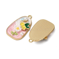 Light Gold Tone Alloy Enamel Pendants&nbsp;ENAM-B028-18KCG