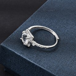 Brass Micro Pave Cubic Zirconia Finger Rings&nbsp;CU-CBA260E-07P