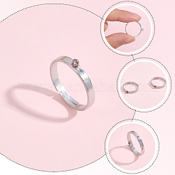 24Pcs 304 Stainless Steel Finger Ring Settings&nbsp;STAS-BBC0010-09A