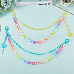 2Pcs 2 Colors Acrylic Two Layers Chain Belts&nbsp;AJEW-GF0011-19B