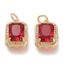 Brass Glass Charms&nbsp;ZIRC-F116-09-G