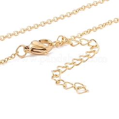Natural Shell Heart Pendant Necklace with 304 Stainless Steel Chains for Women&nbsp;NJEW-C016-05G