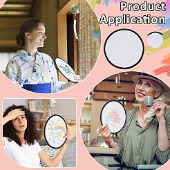 120Pcs Sublimation Blank Polyester Folding Fan&nbsp;AJEW-BC0010-86A