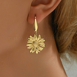 201 Stainless Steel Flower Dangle Earrings&nbsp;PY2290