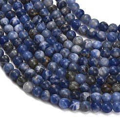 Natural South Africa Sodalite Beads Strands&nbsp;G-S259-35-4mm