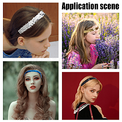 12Pcs Yarn & Rubber Elastic Headbands&nbsp;OHAR-GF0001-10C