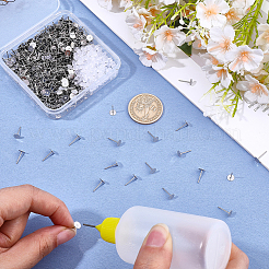 600Pcs 316 Surgical Stainless Steel Flat Round Blank Peg Stud Earring Settings&nbsp;STAS-BBC0011-04A