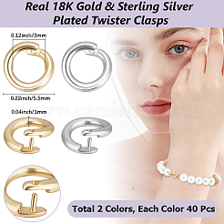 Brass Twister Clasps&nbsp;KK-BBC0023-90