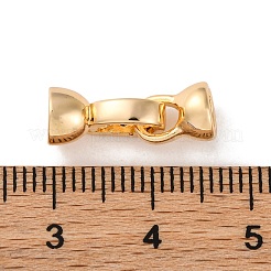 Brass Micro Pave Clear Cubic Zirconia Fold Over Clasps&nbsp;KK-C076-04G