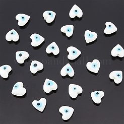2 Strands Heart Evil Eye Lampwork Beads Strands&nbsp;LAMP-NB0001-51B