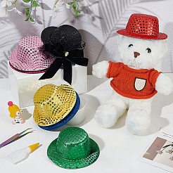 7Pcs 7 Colors Polyester Round Fascinator Hat for Dolls&nbsp;DIY-BC0015-81