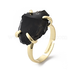 Natural Obsidian Finger Rings&nbsp;RJEW-B122-01G-03