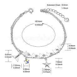 Rhodium Plated 925 Sterling Silver Multi-Strand Bracelets&nbsp;JB552A