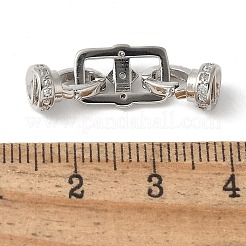 Brass Pave Clear Cubic Zirconia Fold Over Clasps&nbsp;KK-M320-16P