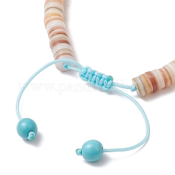 2Pcs Starfish & Turtle Natural Freshwater Shell Beads Braided Bead Bracelets&nbsp;BJEW-JB11919-01