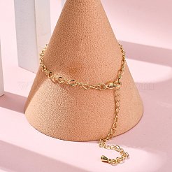 Rack Plating Brass Curb Chain Bracelets for Women&nbsp;BJEW-G735-16G