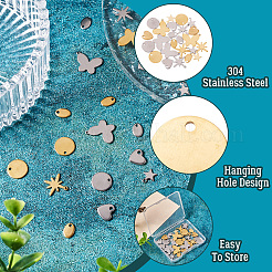 36Pcs 12 Style 304 Stainless Steel Charms&nbsp;STAS-TA0002-86