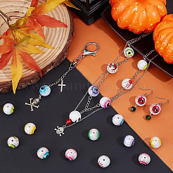 44Pcs 8 Styles UV Plating Iridescence Acrylic Beads&nbsp;MACR-PH0001-96
