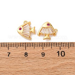 Brass Micro Pave Cubic Zirconia Pendants&nbsp;KK-K382-41G