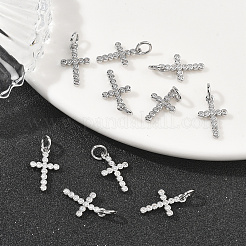 SHEGRACE Brass Micro Pave Clear Cubic Zirconia Pendants&nbsp;XGRQ1U028-377P