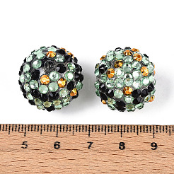 Halloween Theme Round Resin Rhinestone Beads&nbsp;OACR-T028-66E