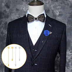 32Pcs 4 Styles Brass Lapel Pin Base Settings&nbsp;KK-FH0006-58