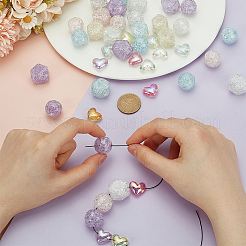45pcs 3 styles Transparent Crackle Acrylic Beads&nbsp;TACR-PH0001-76