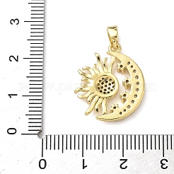 Brass Micro Pave Cubic Zirconia Pendants&nbsp;KK-P334-28G