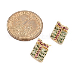 Christmas Rack Plating Brass Cubic Zirconia Stud Earrings&nbsp;EJEW-K245-55A-G