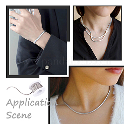 304 Stainless Steel Flat Snake Chains&nbsp;CHS-TAC0003-02P