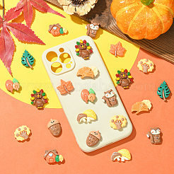60Pcs 10 Styles Autumn Theme Resin Cabochons&nbsp;RESI-SC0006-37