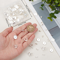 50Pcs Flat Round 304 Stainless Steel Stud Earring Settings&nbsp;STAS-BBC0005-84C