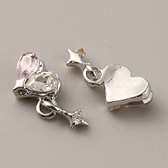 Heart with Star Zinc Alloy Rhinestone Cabochons&nbsp;FIND-WH0150-83P
