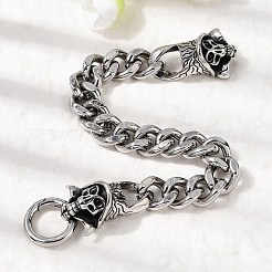 304 Stainless Steel Cuban Link Chains Bracelets for Unisex&nbsp;BJEW-A092-06A-P