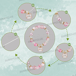 DIY Alloy Enamel Cat Charms & Glass Beads Bracelets Making Kits&nbsp;DIY-SC0030-79