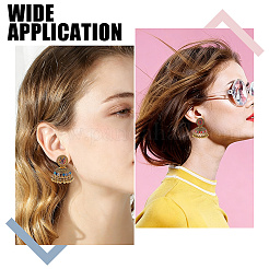 3 Pairs 3 Colors Bell Alloy Chandelier Earrings&nbsp;EJEW-AN0004-95