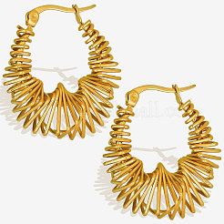 304 Stainless Steel Irregular Twist Hoop Earrings&nbsp;KB0349-2